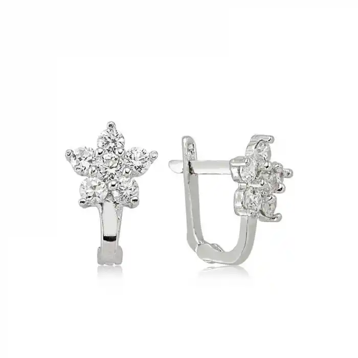 Gümüş Çiçek Küpe