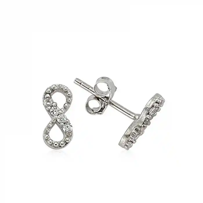 Gümüş Çivili Sonsuzluk Küpe