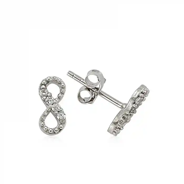 Gümüş Çivili Sonsuzluk Küpe