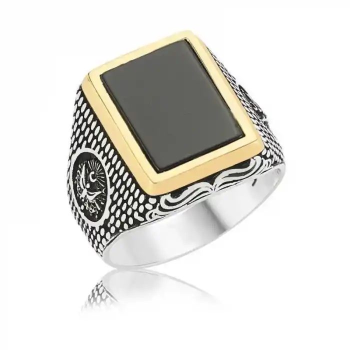 Gümüş Devlet Armalı Erkek Yüzük