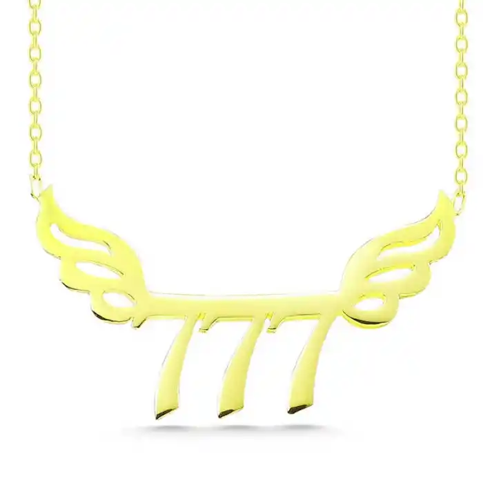 Gümüş Gold 777 Melek Sayısı Kadın Kolye