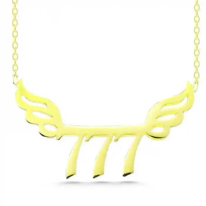 Gümüş Gold 777 Melek Sayısı Kadın Kolye