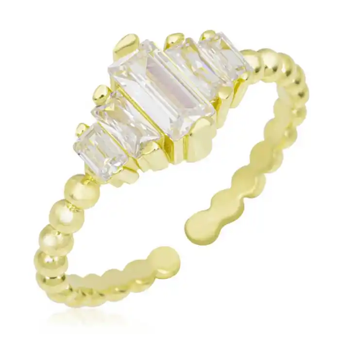 Gümüş Gold Ayarlanabilir Baget  Kadın Yüzük