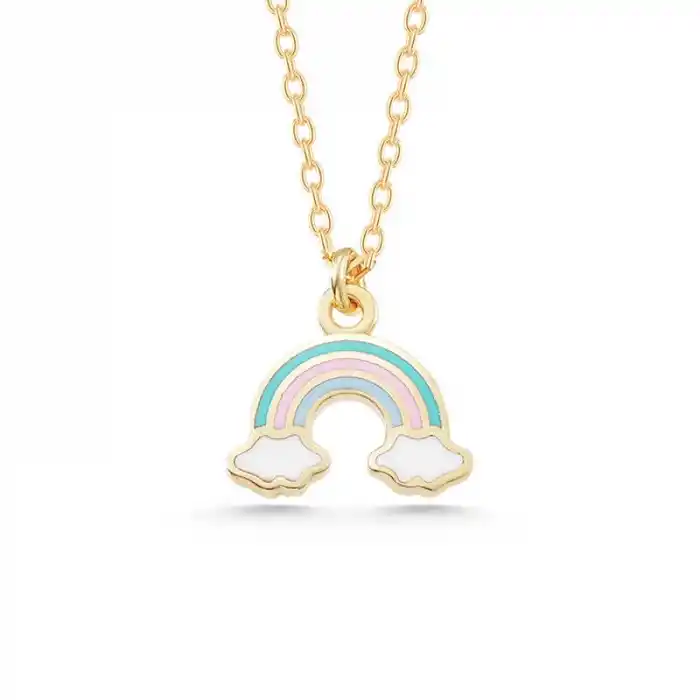 Gümüş Gold Gökkuşağı Kadın Kolye