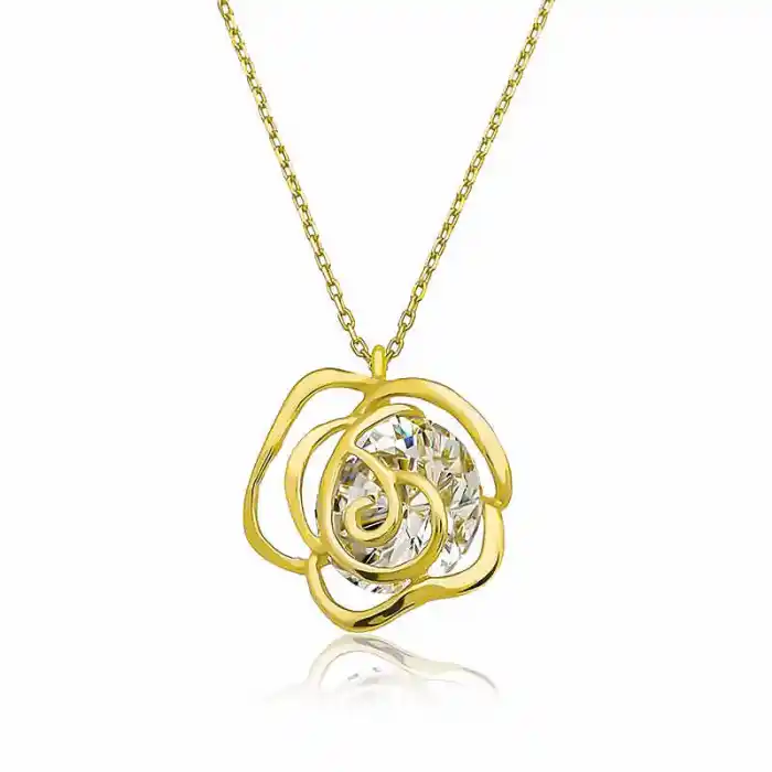 ​Gümüş Gold Gül Kadın Kolye