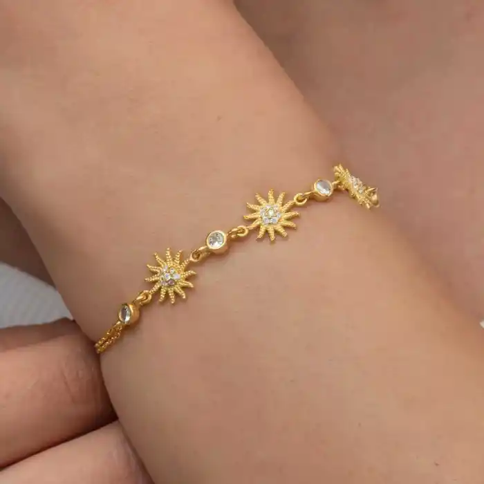 Gümüş Gold Güneş Kadın Bileklik