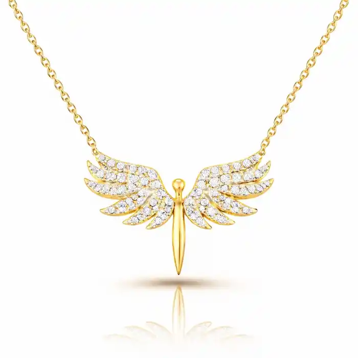 Gümüş Gold Mikail Meleği Bayan Kolye