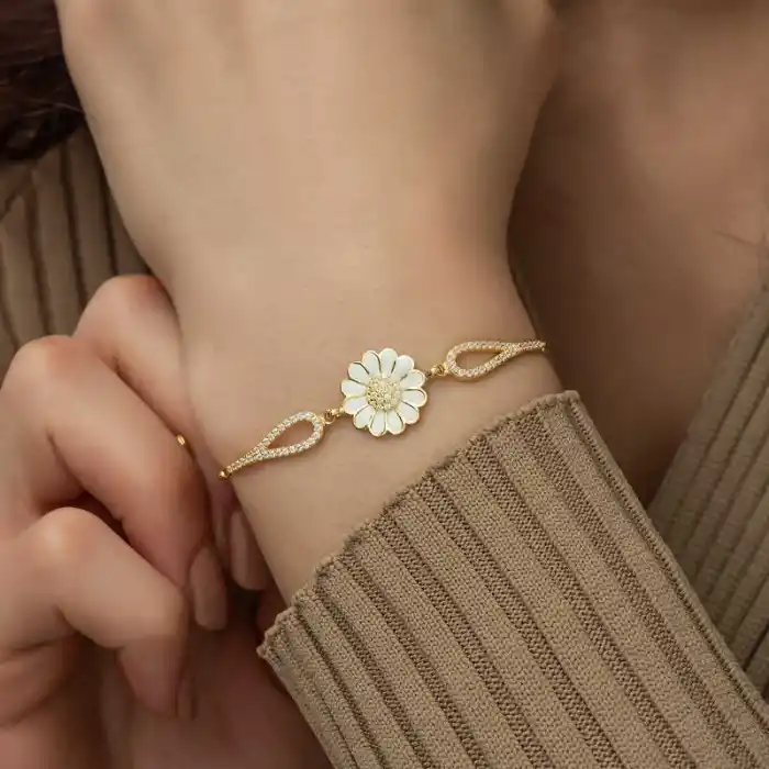 ​Gümüş Gold Papatya Bileklik