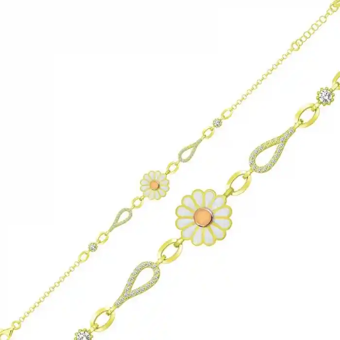 Gümüş Gold Papatya Kadın Bileklik