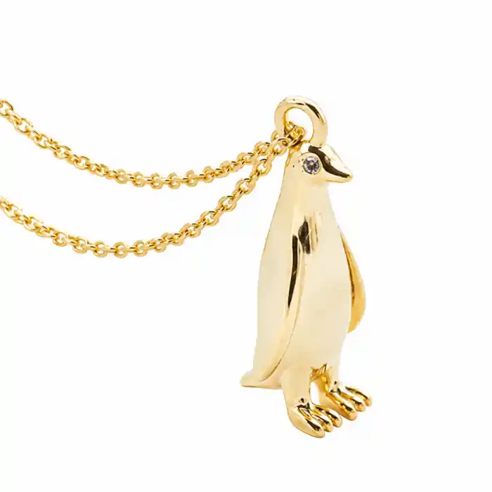 Gümüş Gold Penguen Kadın Kolye