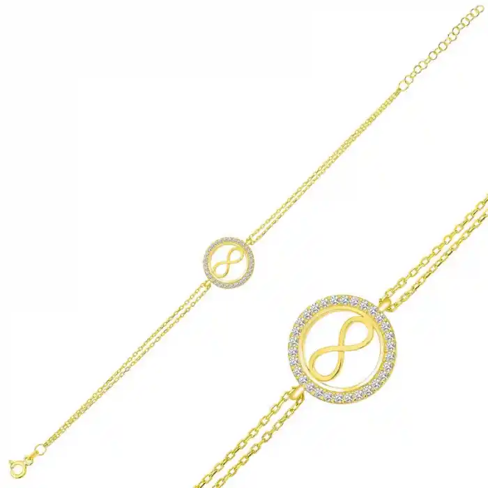 Gümüş Gold Sonsuzluk Bayan Bileklik