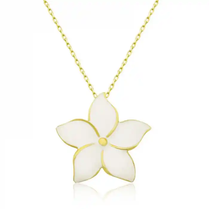 Gümüş Gold Yasemin Çiçeği Kadın Kolye