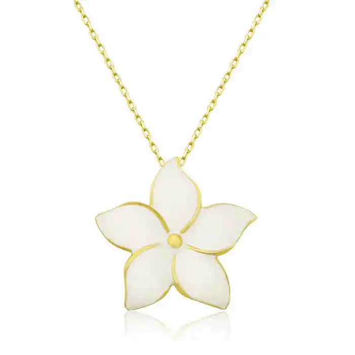Gümüş Gold Yasemin Çiçeği Kadın Kolye