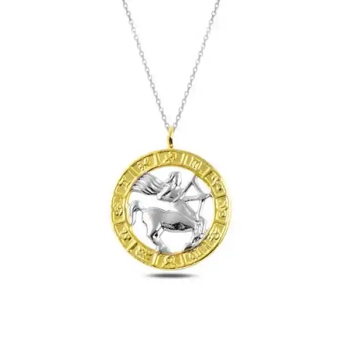 ​Gümüş Gold Yay Burcu Kolye