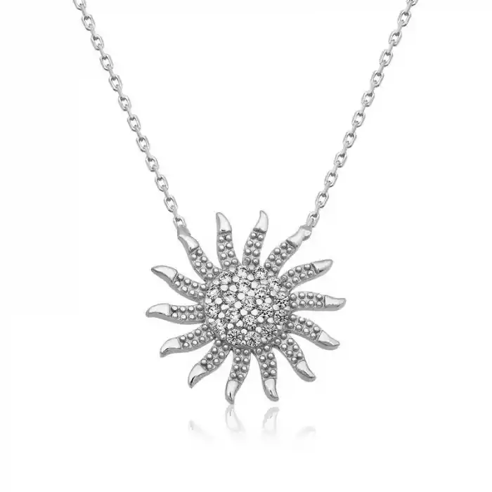 ​Gümüş Güneş Bayan Kolye