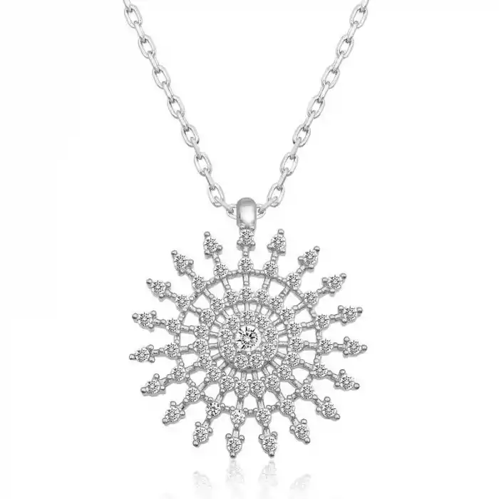 Gümüş Güneş Kadın Kolye