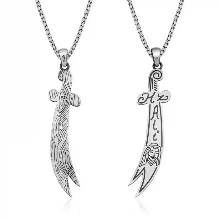 Gümüş Hz. Ali Kılıç Kolye