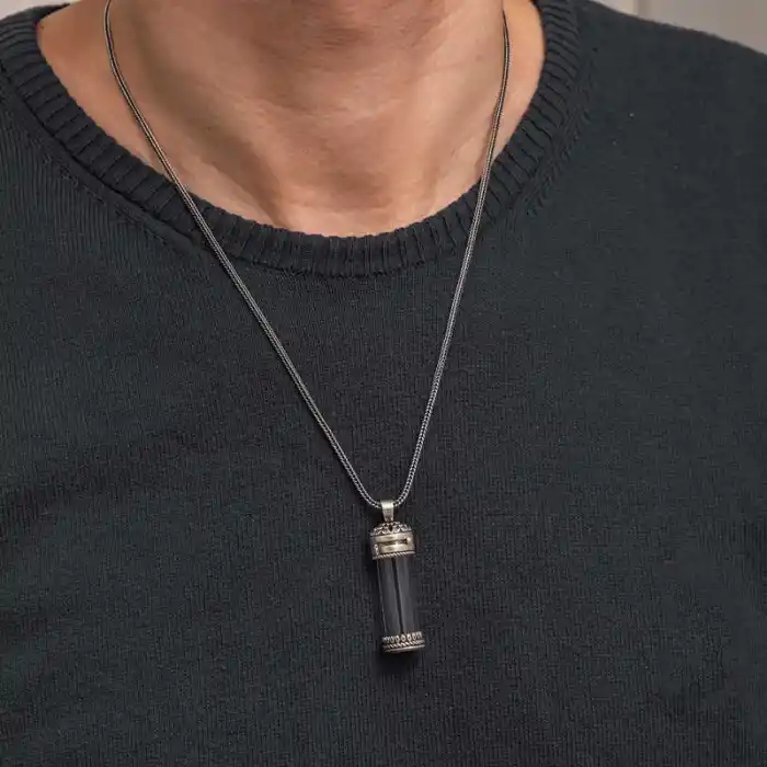 Gümüş İçi Açılabilen Muska Kabı Cevşen Erkek Kolye