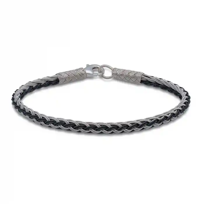 Gümüş İkili Örgü Kazaziye Bileklik