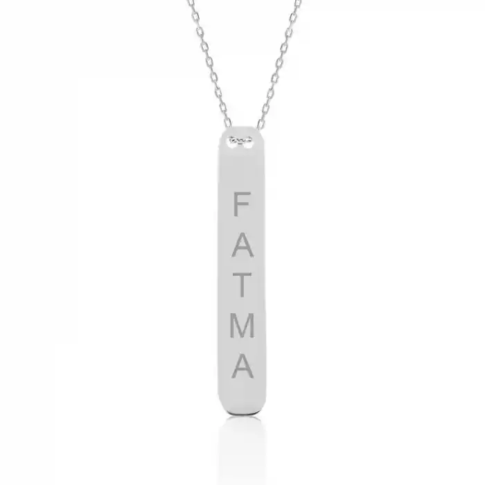 Gümüş İsimlik Çubuk Kolye