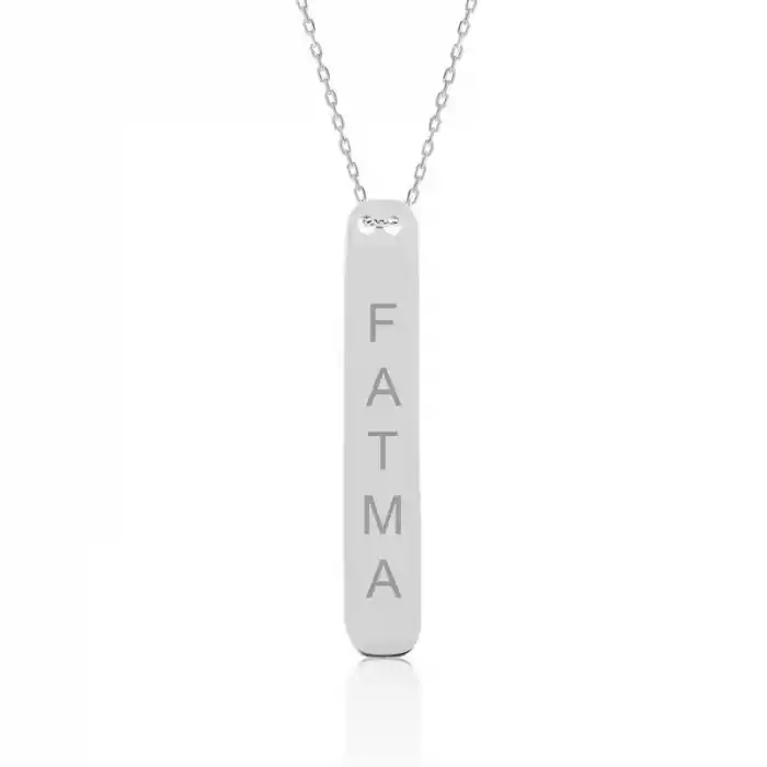 Gümüş İsimlik Çubuk Kolye