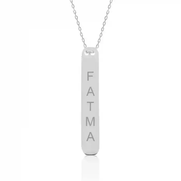 Gümüş İsimlik Çubuk Kolye