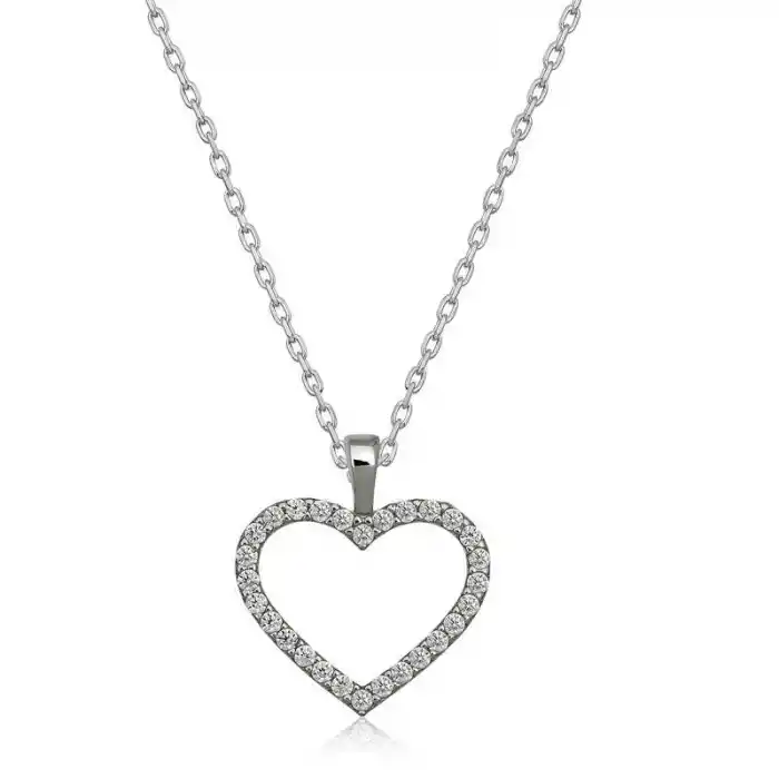 Gümüş Kalp Bayan Kolye