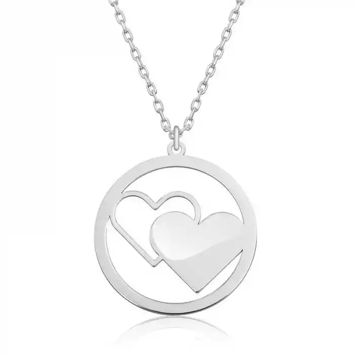 Gümüş Kalp Bayan Kolye