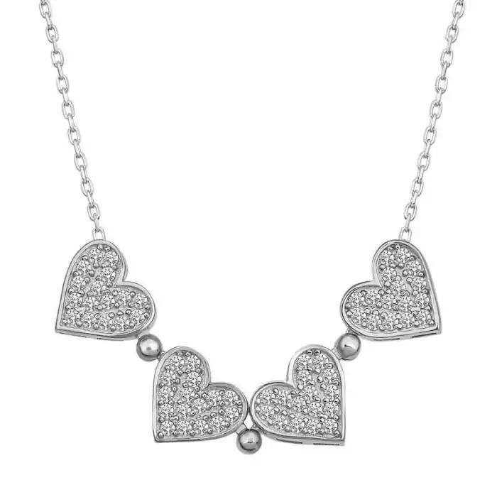 Gümüş Kalpli Açılabilen Yonca Kadın Kolye