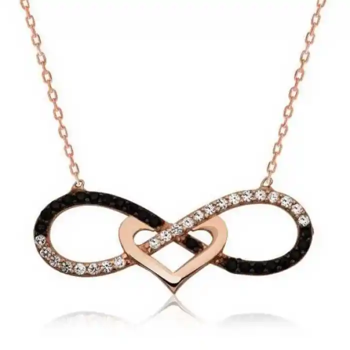 Gümüş Kalpli Sonsuzluk Bayan Kolye