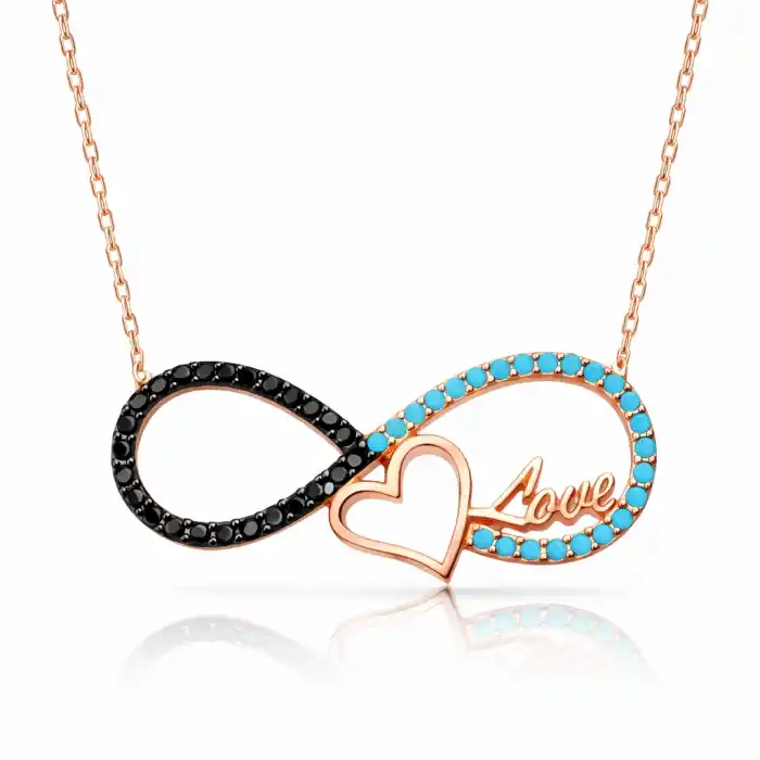 Gümüş Kalpli Sonsuzluk Bayan Kolye