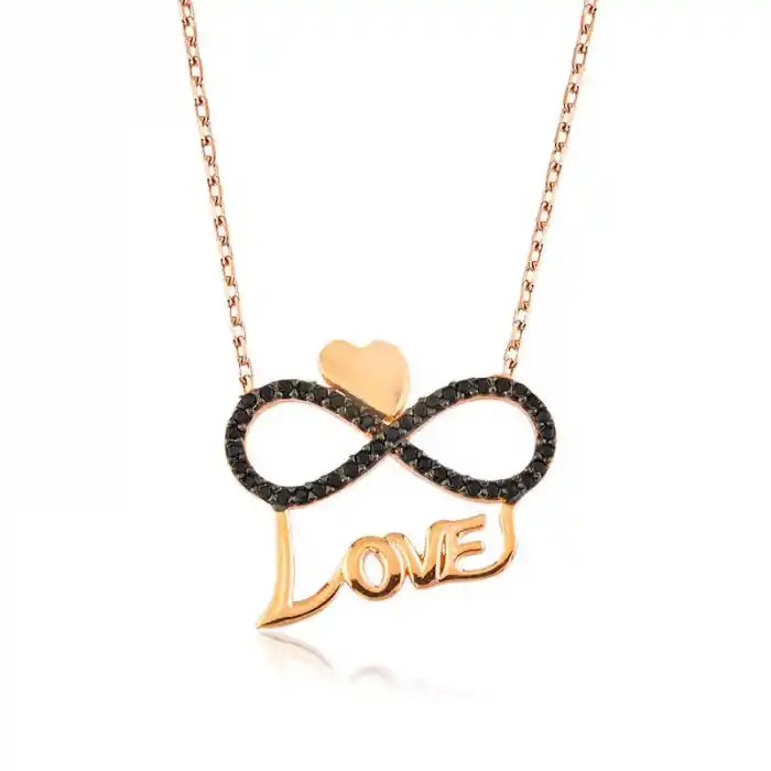 Gümüş Kalpli Sonsuzluk Love Bayan Kolye