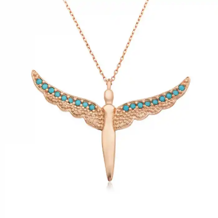 Gümüş Kanatlı Melek Bayan Kolye