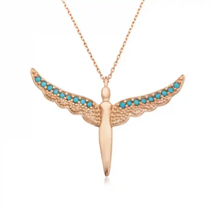 Gümüş Kanatlı Melek Bayan Kolye