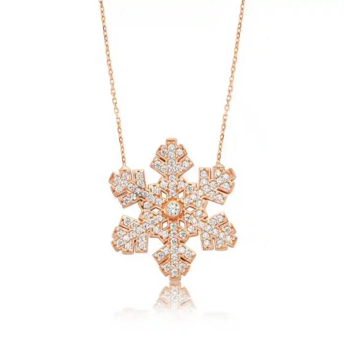 Gümüş Kar Tanesi Bayan Kolye