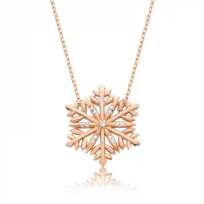 Gümüş Kar Tanesi Bayan Kolye