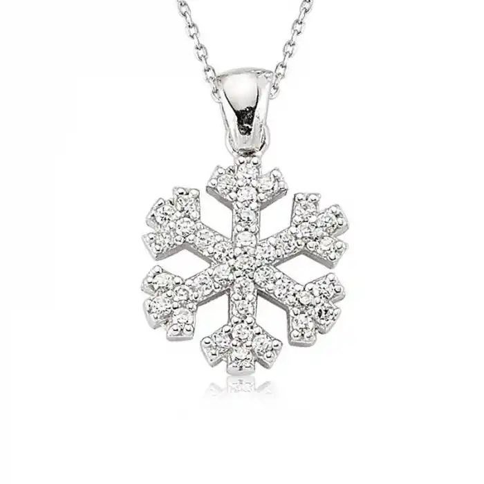 Gümüş Kar Tanesi Bayan Kolye