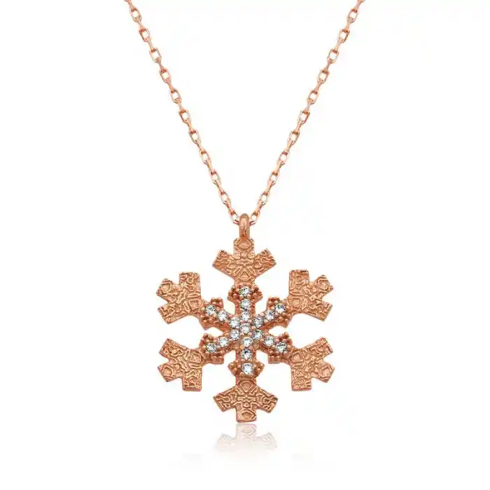 Gümüş Kar Tanesi Bayan Kolye