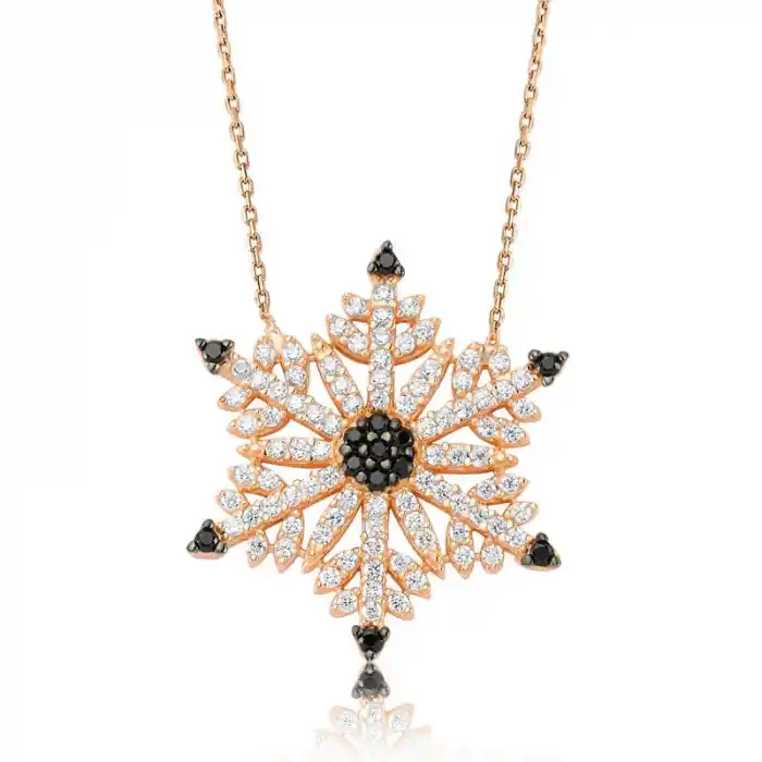 Gümüş Kar Tanesi Bayan Kolye