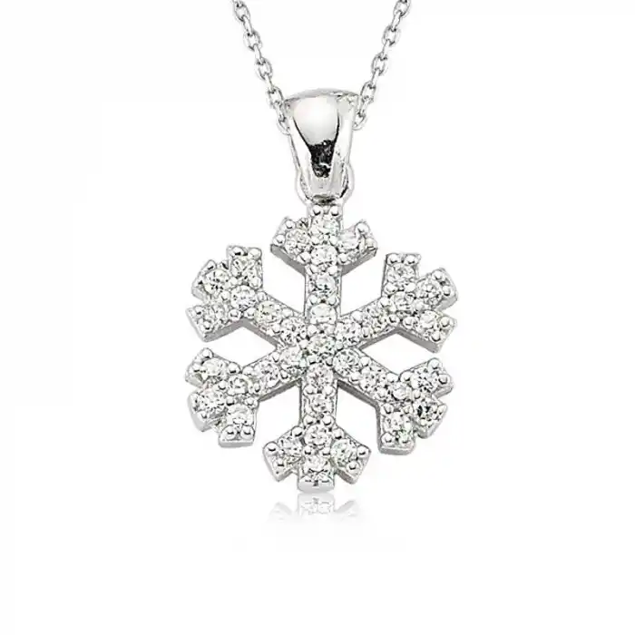 Gümüş Kar Tanesi Bayan Kolye