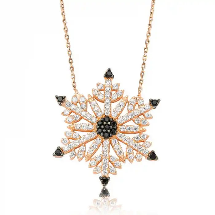 Gümüş Kar Tanesi Bayan Kolye