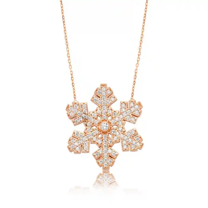 Gümüş Kar Tanesi Bayan Kolye