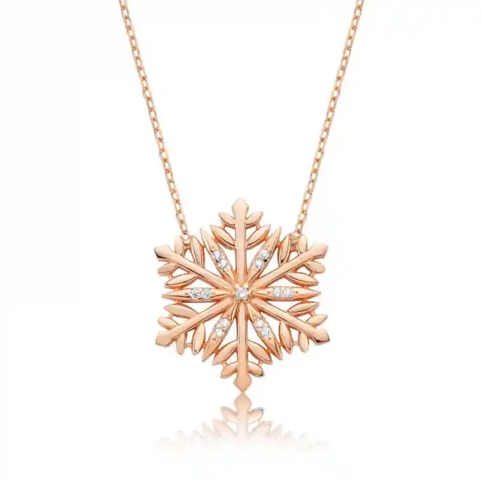 Gümüş Kar Tanesi Bayan Kolye