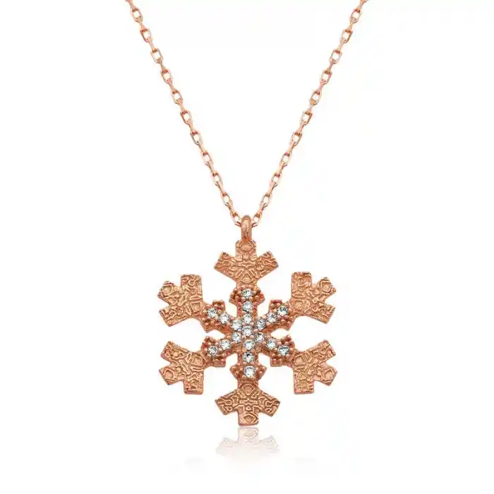 Gümüş Kar Tanesi Bayan Kolye
