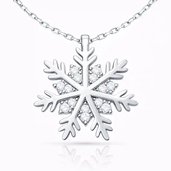 Gümüş Kar Tanesi Kadın Kolye