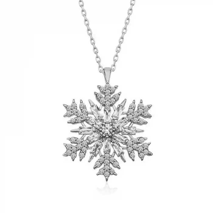 Gümüş Kar Tanesi Kolye