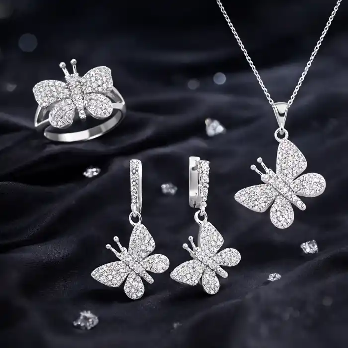 Gümüş Kelebek Bayan Set