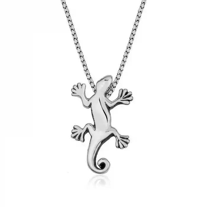 Gümüş Kertenkele Kolye