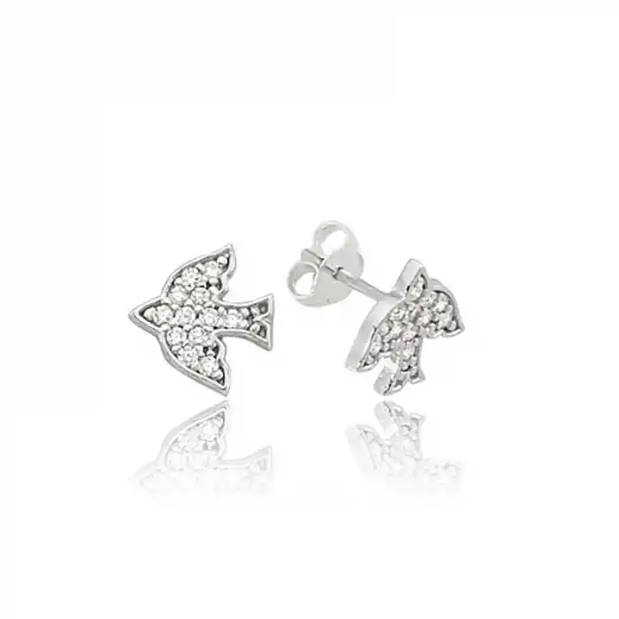 Gümüş Kırlangıç Çivili Küpe