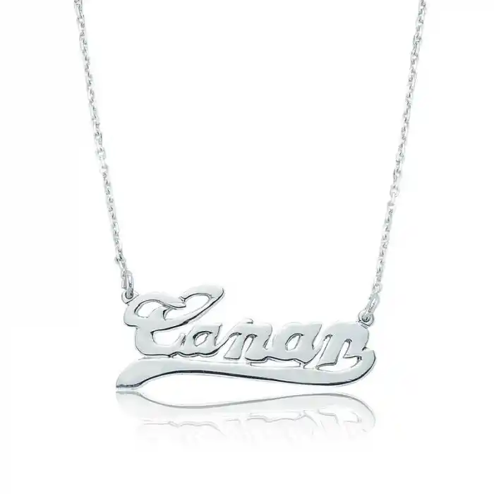 Gümüş Kişiye Özel İsimli Bayan Kolye